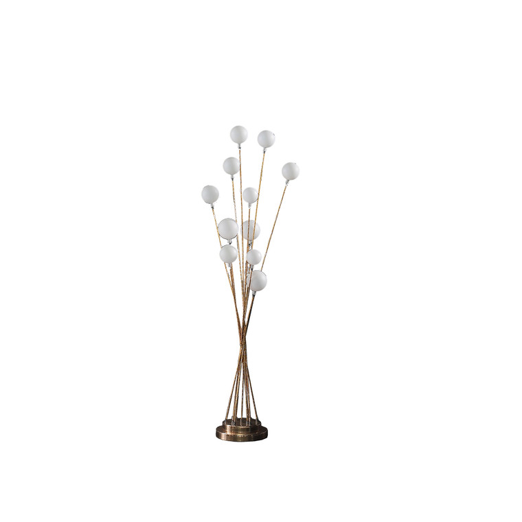 46" Gold 11 LED Novelty Floor Lamp With White