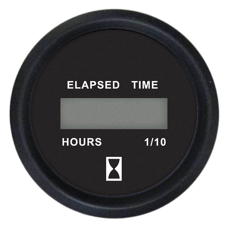 Faria Euro Black 2" Digital Hourmeter Gauge - 759266128354