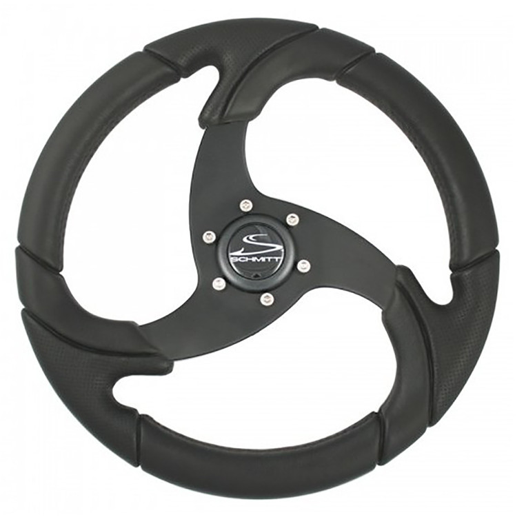 Schmitt Marine Folletto 14.2" Wheel - Black Polyurethane - 3/4" Tapered Shaft w/Black Center Cap - 835719003161
