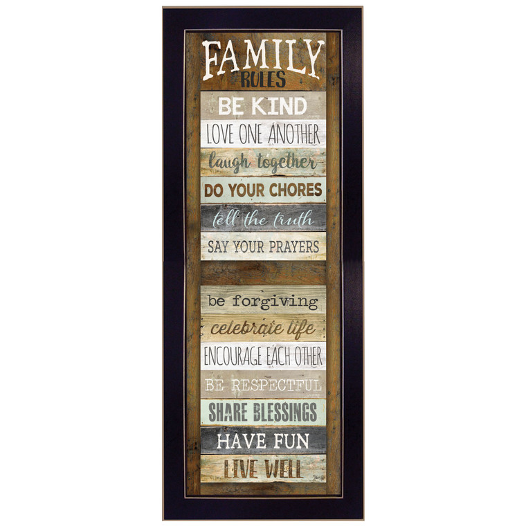 Family Rules Shutter 1 Black Framed Print Wall Art