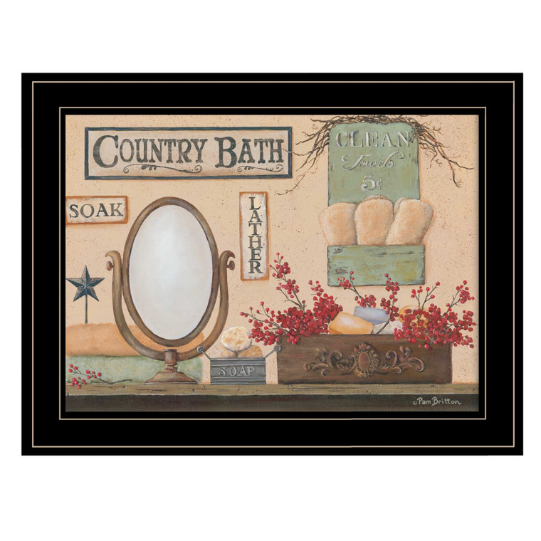 Country Bath 12 Black Framed Print Wall Art - 606114045328