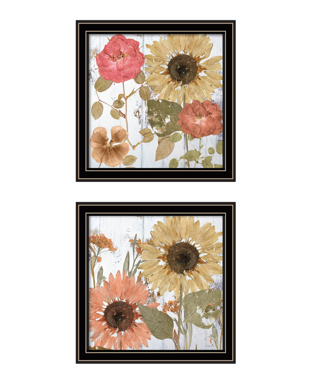 Set Of Two Earth To Petals 1 Black Framed Print Wall Art - 606114054757