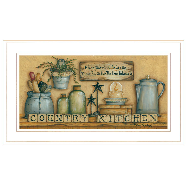 Country Kitchen 5 White Framed Print Wall Art - 606114044208