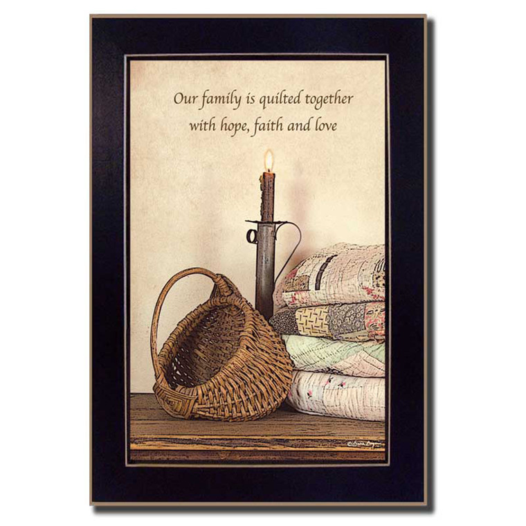 Quilted Together Black Framed Print Wall Art - 606114057185