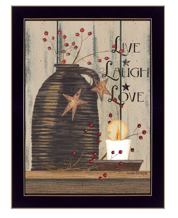 Live Laugh And Love 1 Black Framed Print Wall Art - 606114049142