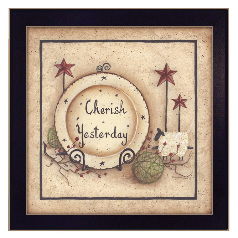 Cherish Yesterday 1 Black Framed Print Wall Art - 606114158905