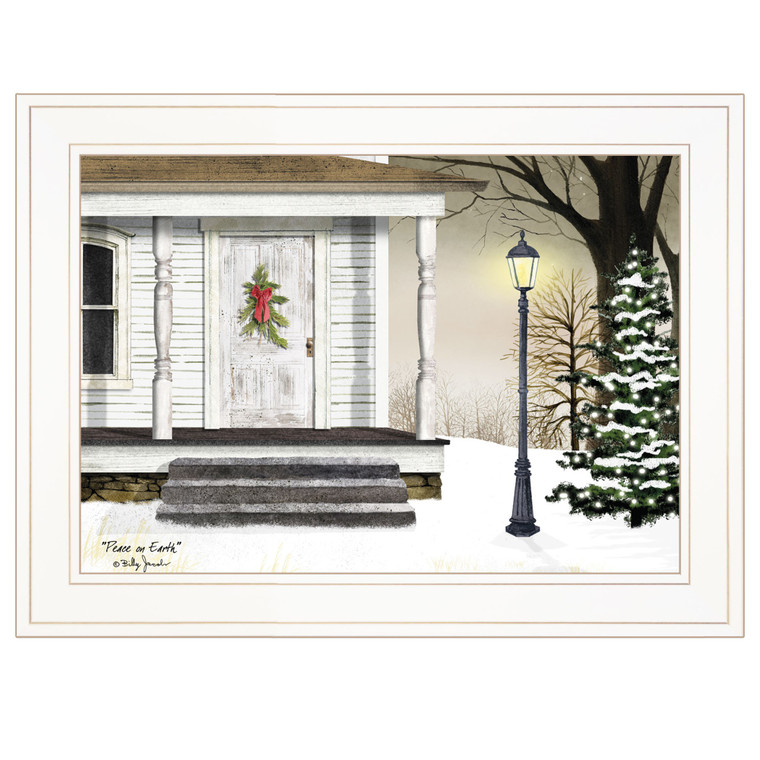 Peace On Earth 2 White Framed Print Wall Art - 606114088448
