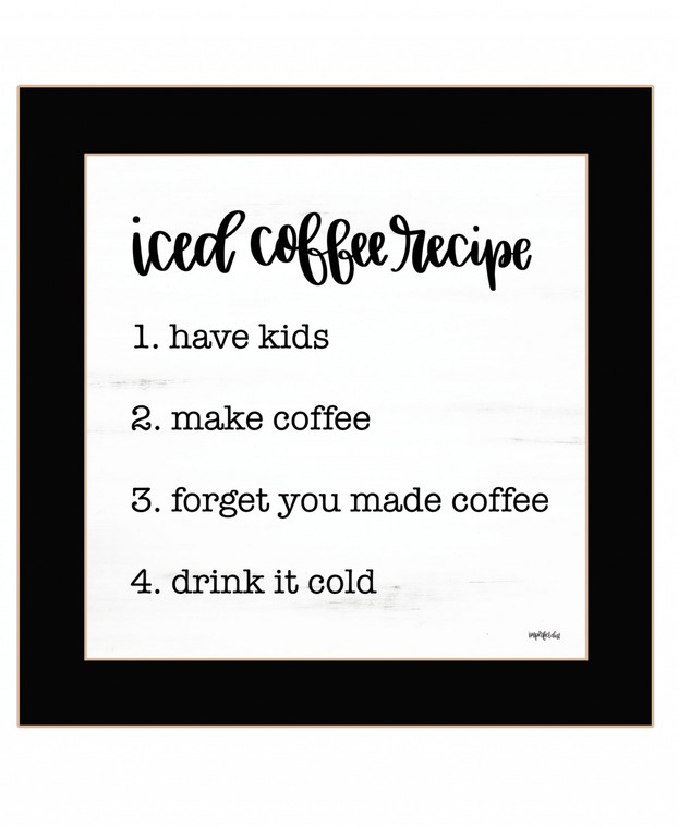 Iced Coffee Recipe Black Framed Print Wall Art - 606114074502