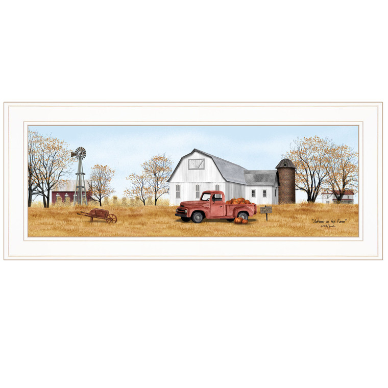 Autumn On Farm 1 White Framed Print Wall Art - 606114088936