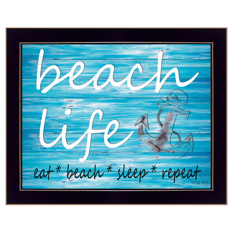 Beach Life 2 Black Framed Print Wall Art - 606114057406