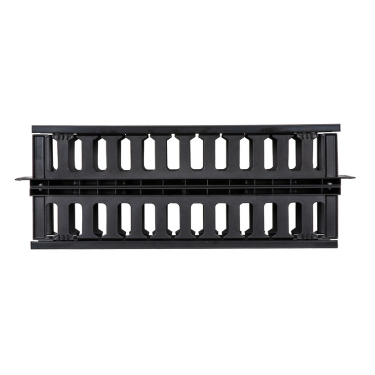 Plastic Horizontal Double-Finger Duct Cable Manager, 2U - 846788053186