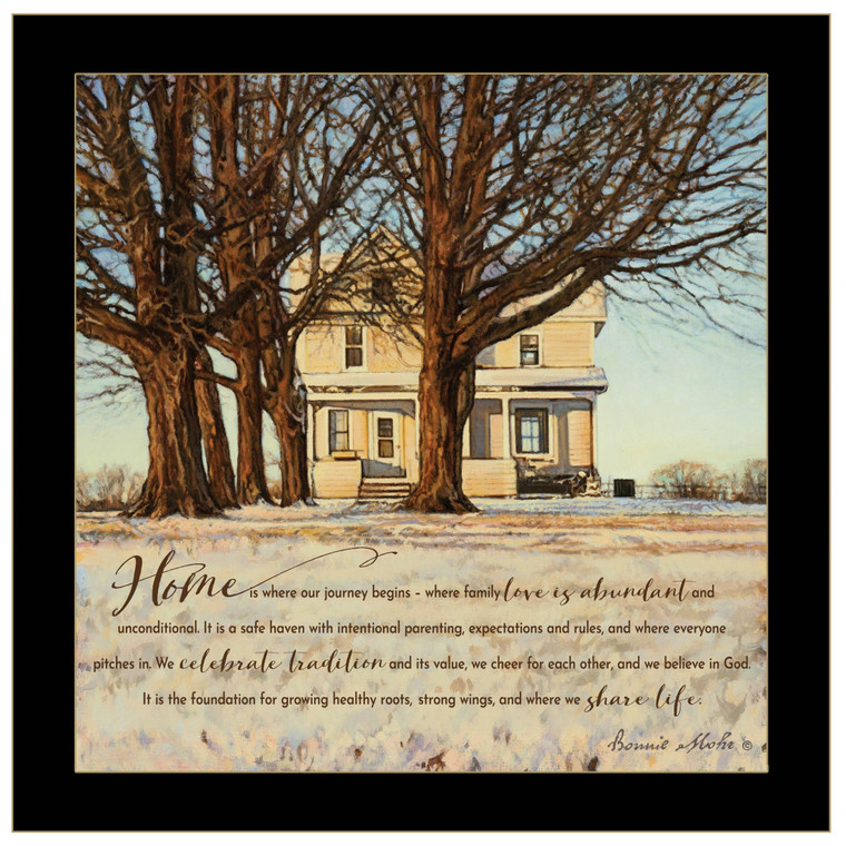 Home 3 Black Framed Print Wall Art - 606114071044