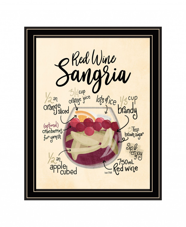 Red Wine Sangria Black Framed Print Wall Art - 606114074588