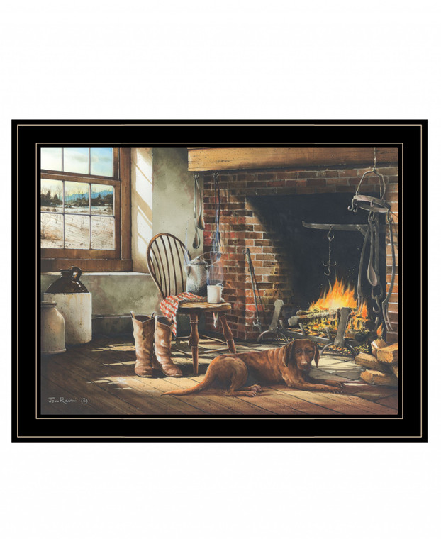 His Morning Coffee 2 Black Framed Print Wall Art - 606114048947
