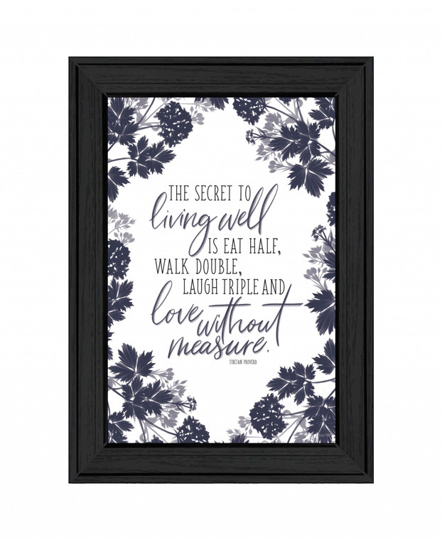 The Secret To Living Well 2 Black Framed Print Wall Art - 606114051213