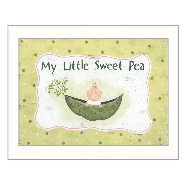 My Little Sweet Pea White Framed Print Wall Art - 606114038955