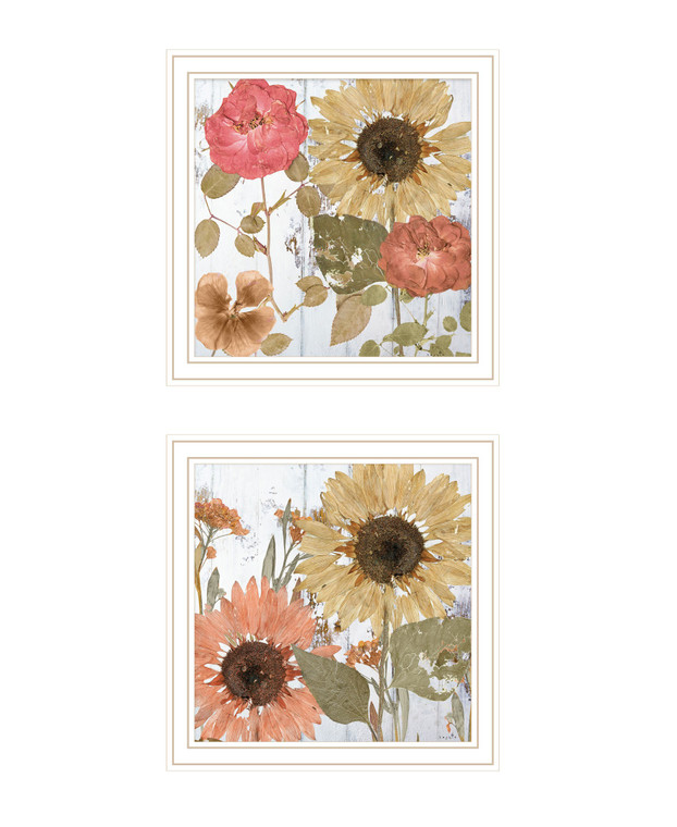 Set Of Two Earth To Petals 2 White Framed Print Wall Art - 606114054764