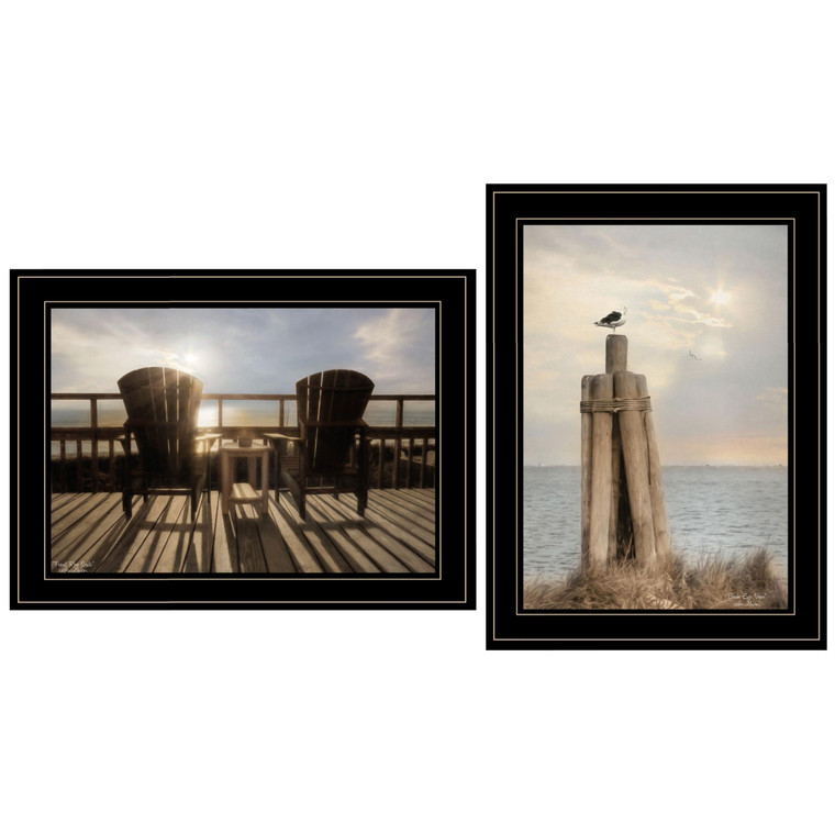 Set Of Two By The Sea 2 Black Framed Print Wall Art - 606114682271