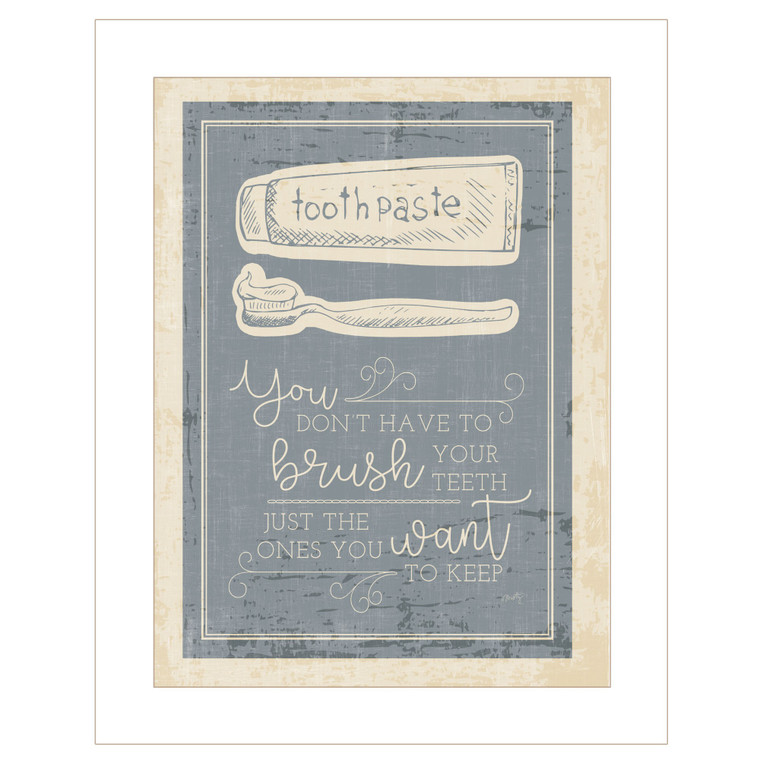 Brush Teeth 1 White Framed Print Wall Art - 606114041306