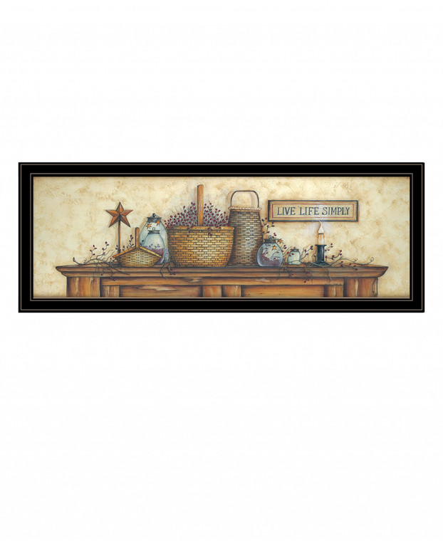 Live Life Simple 3 Black Framed Print Wall Art - 606114052029