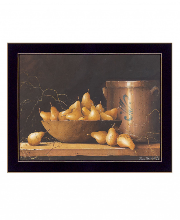 Pears And Crocks 2 Black Framed Print Wall Art - 606114049043