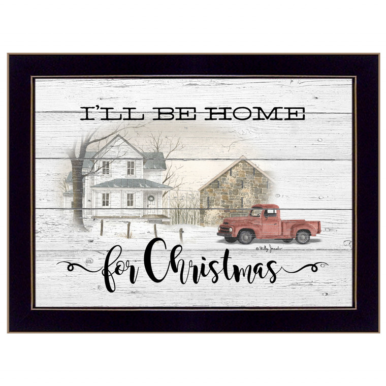 Ill Be Home For Christmas 1 Black Framed Print Wall Art - 606114074205