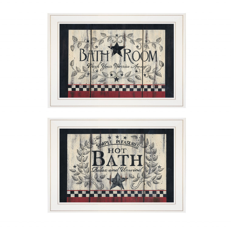 Set Of Two Hot Bath 6 White Framed Print Wall Art - 606114042846