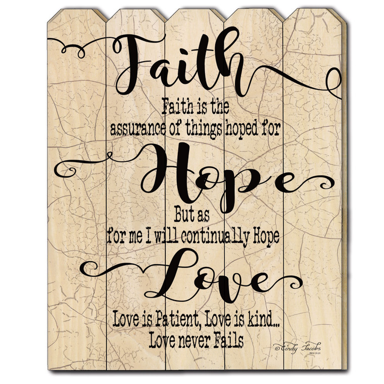 Faith Hope Love Unframed Print Wall Art - 606114037484