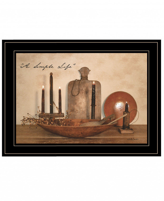 A Simple Life 3 Black Framed Print Wall Art - 606114049999