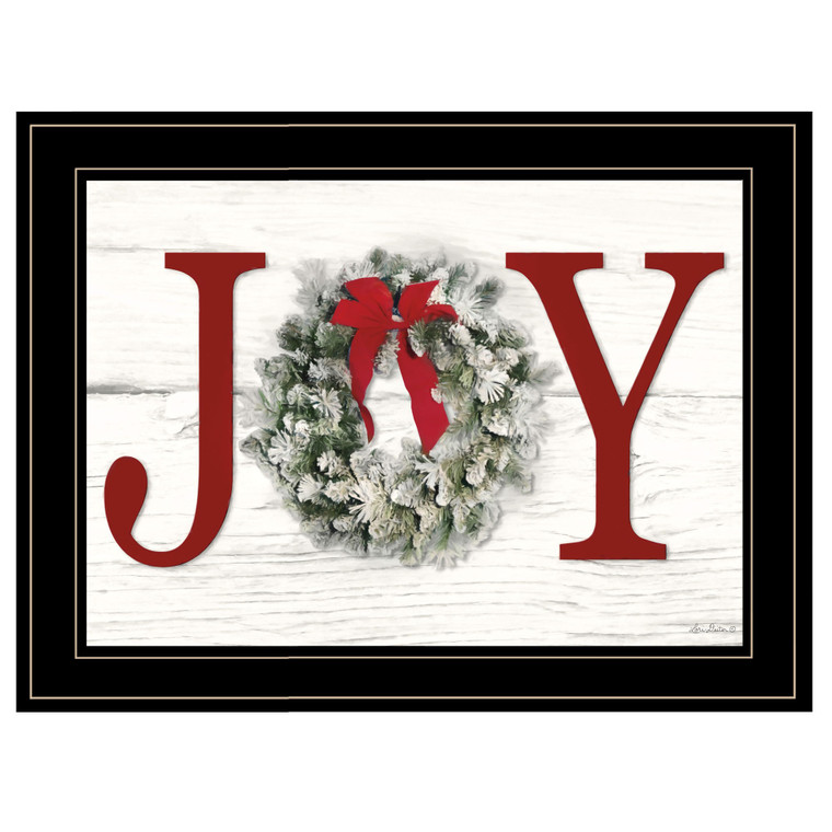 Homeroots Home Decor Christmas Joy 5 Black Framed Print Wall Art, Black, 15 Inches Height