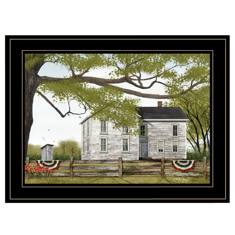 Vintage White Farmhouse Black Framed Print Wall Art - 606114034148