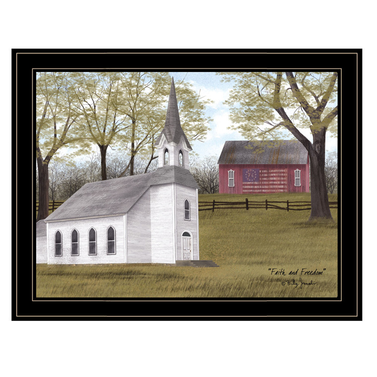 Faith And Freedom 5 Black Framed Print Wall Art - 606114088875