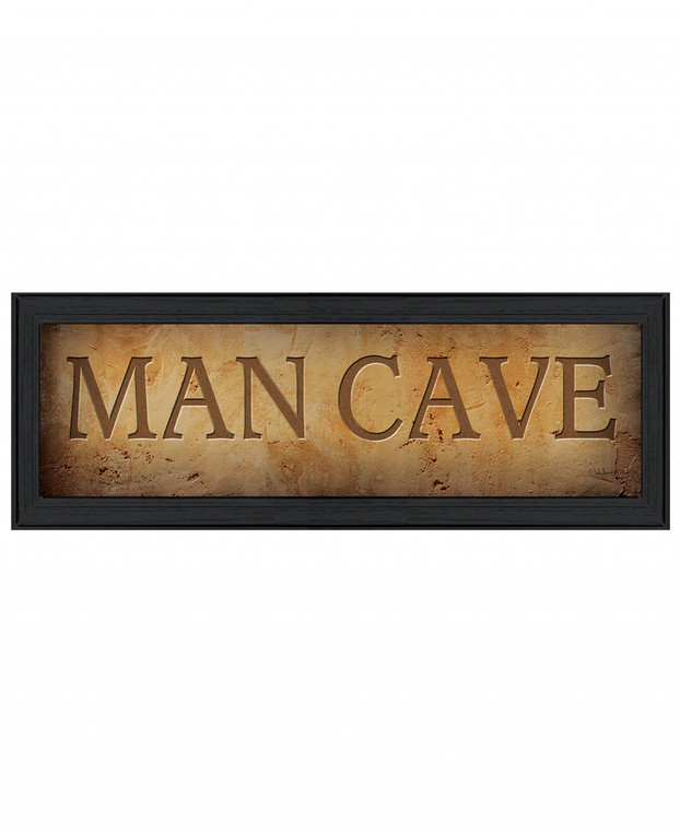 Homeroots Home Decor Man Cave 1 Black Framed Print Wall Art, Black, Framed
