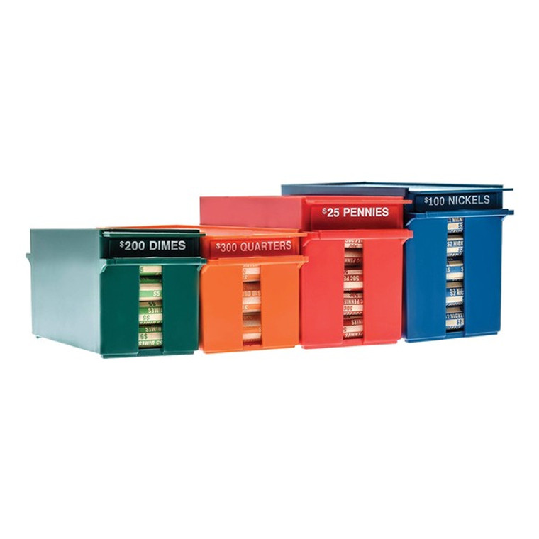 Rolled Coins Storage Boxes with Lockable Covers - 812376048674