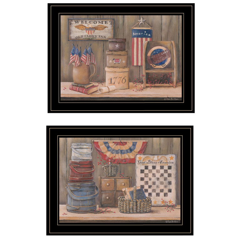 Set Of Two Sweet Land Of Liberty 3 Black Framed Print Wall Art - 606114160670