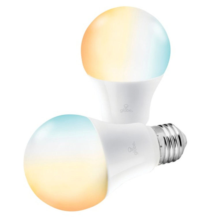 A19-Shape E26-Base Wi-Fi(R) Smart Dimmable Tunable-White 60-Watt-Equivalent Frosted LED Light Bulbs, 2 Pack - 058219342084