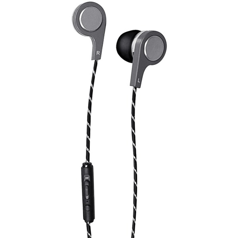 Bass 13 Metallic On-Ear Bluetooth(R) Earbuds with Microphone, Gray - 025215442803