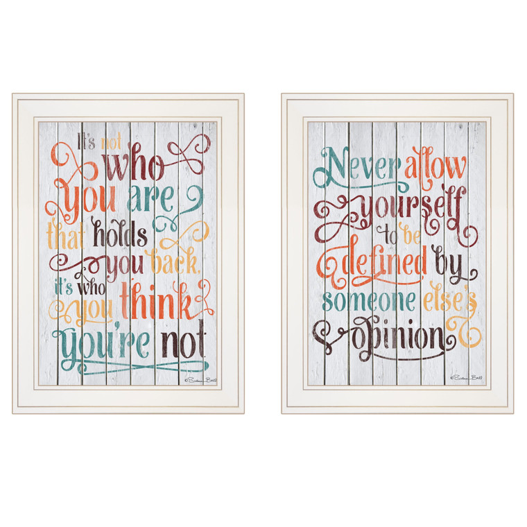 Set Of Two Who You Think 1 White Framed Print Wall Art - 606114679479