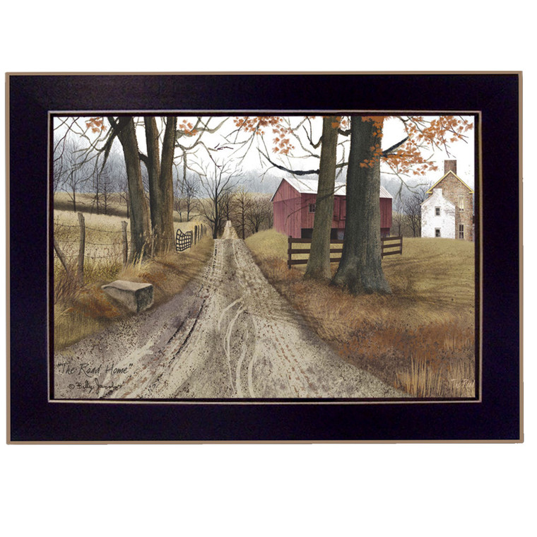 Homeroots Home Decor The Road Home Black Framed Print Wall Art, Black, 10 x 14 Inches