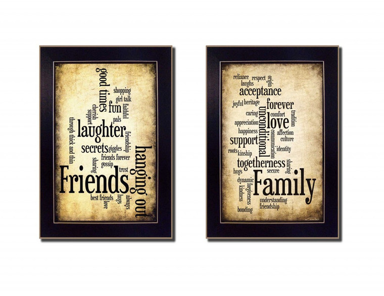 Set Of Two Friends And Family Black Framed Print Wall Art - 606114678663