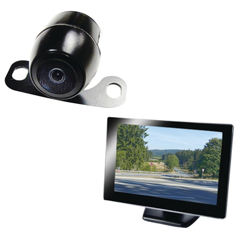 VTC175M Vehicle Backup System with 5-Inch Rearview Monitor and License-Plate Camera System - 852052006413
