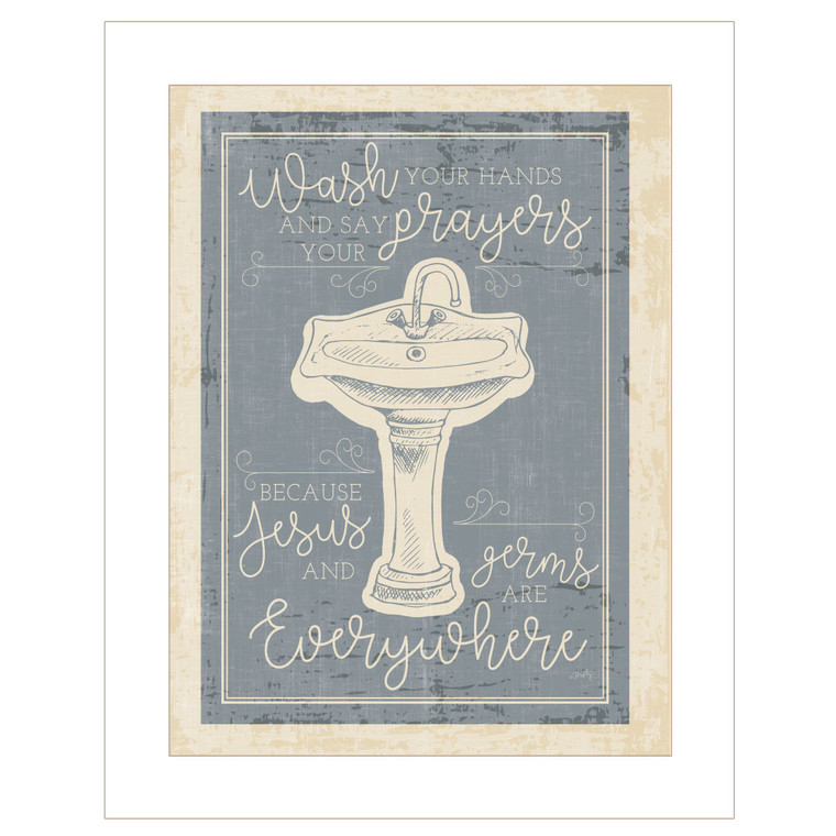 Wash Your Hands 5 White Framed Print Wall Art - 606114041351