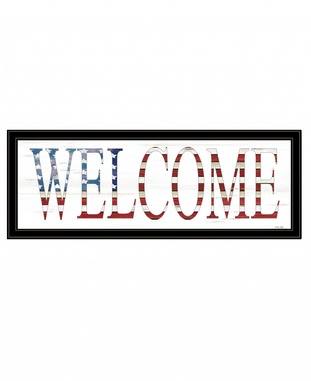 Patriotic Welcome 2 Black Framed Print Wall Art - 606114050513