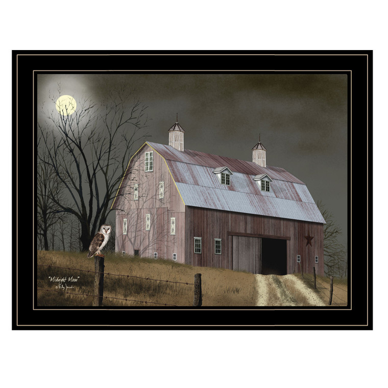 Midnight Moon 6 Black Framed Print Wall Art - 606114088745