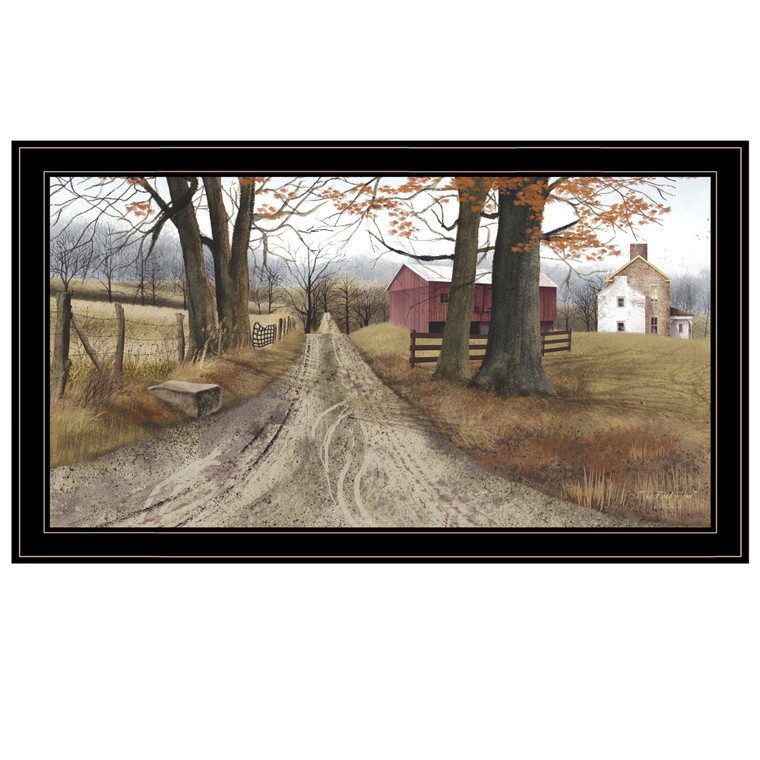 Homeroots Home Decor The Road Home 9 Black Framed Print Wall Art, Black, 19 x 33 Inches