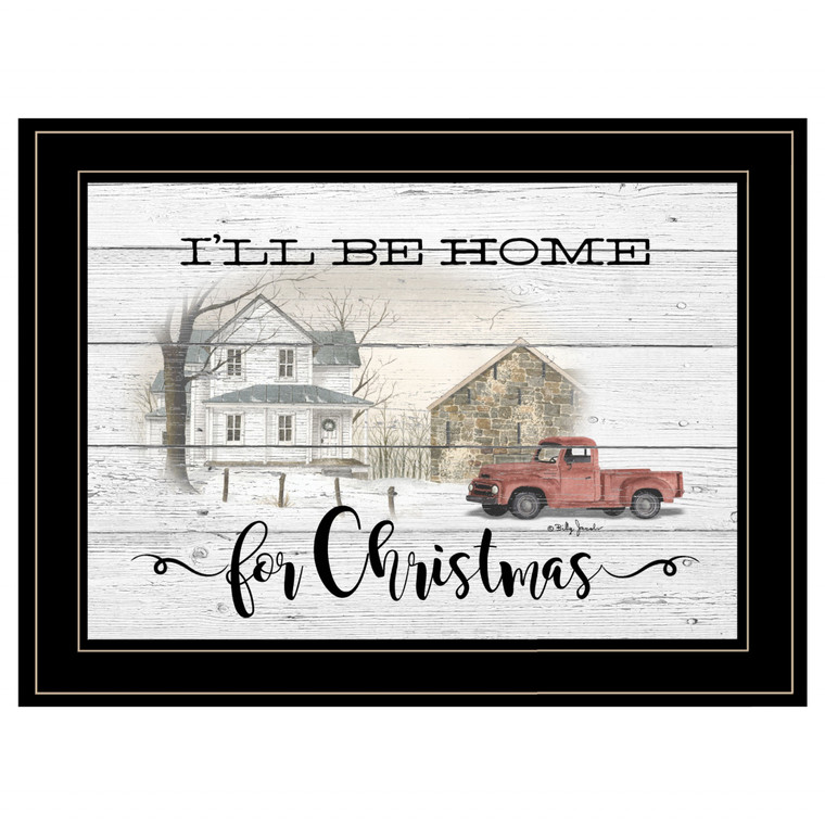 Ill Be Home For Christmas 3 Black Framed Print Wall Art - 606114070870
