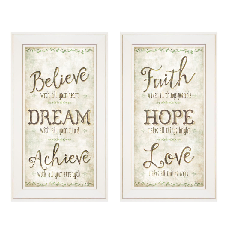 Set Of Two Faith Or Believe 1 White Framed Print Wall Art - 606114679578