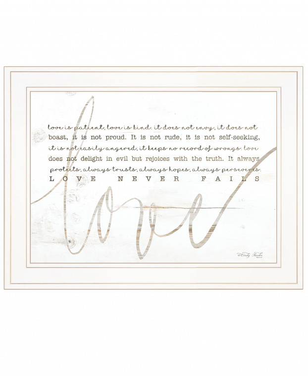 Love Never Fails 2 White Framed Print Wall Art - 606114050407