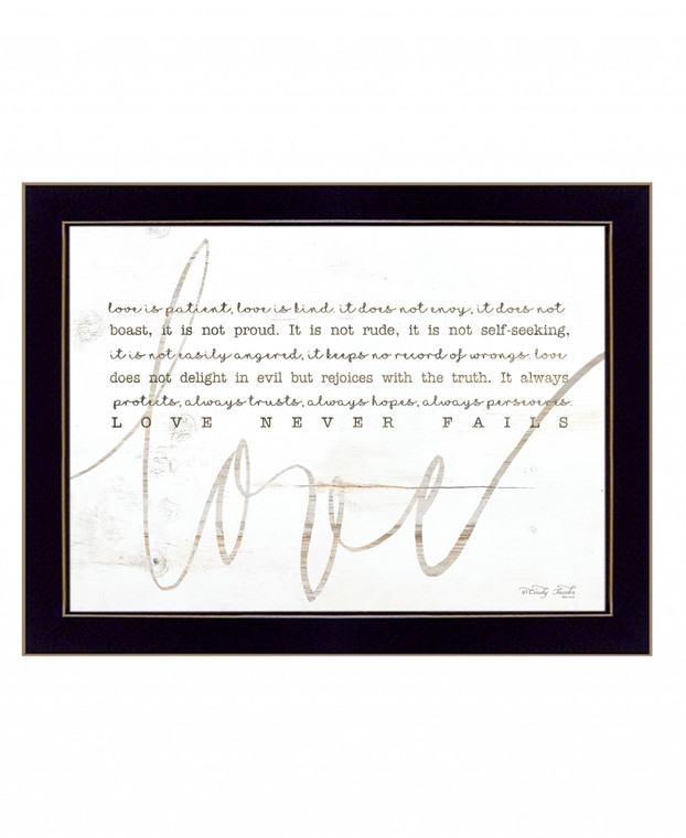 Love Never Fails 1 Black Framed Print Wall Art - 606114061151