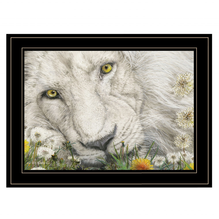 Dandy Lion 3 Black Framed Print Wall Art - 606114045991